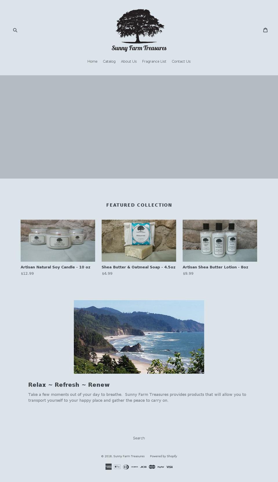 sunnyfarmtreasures.com — Shopify storefront screenshot