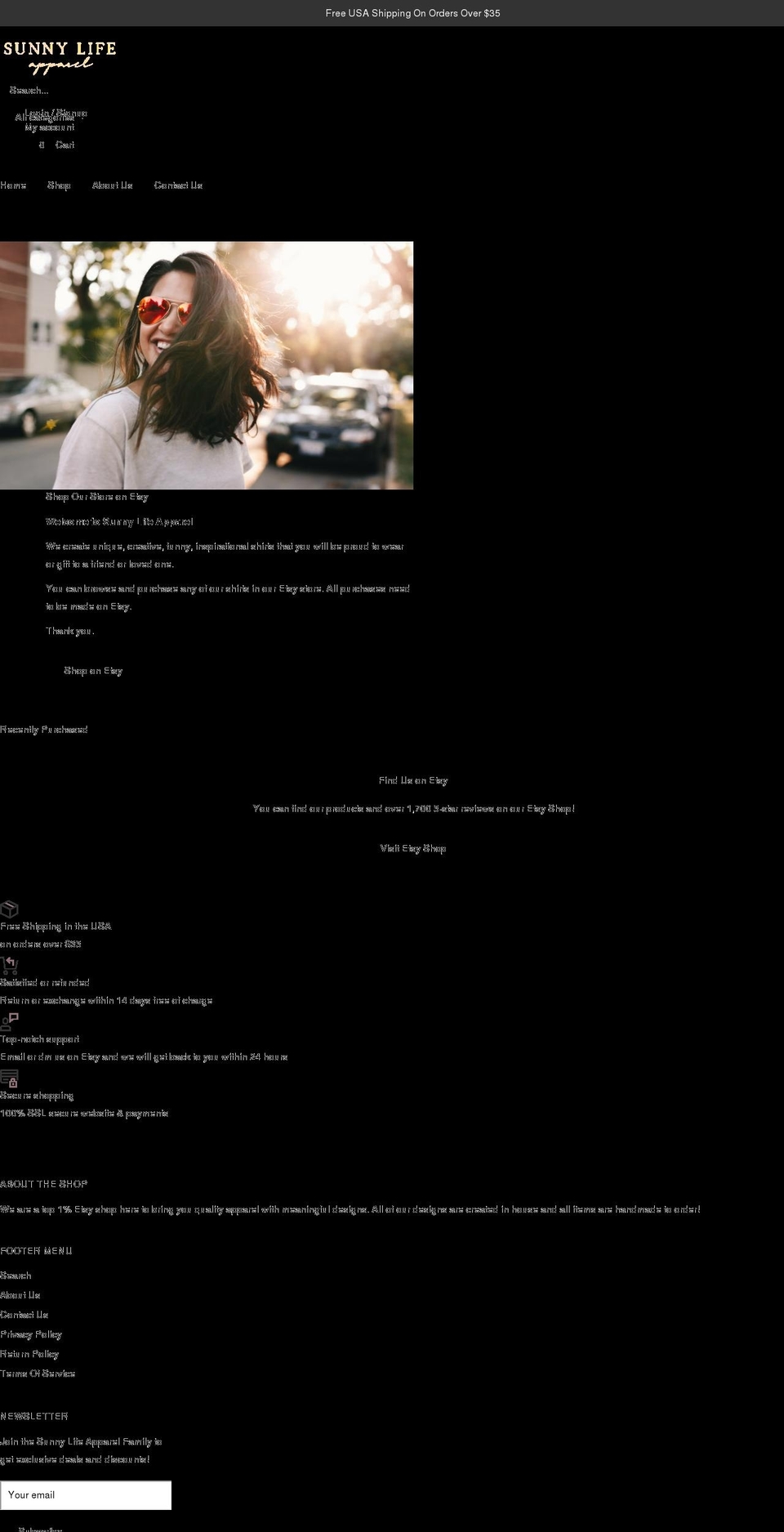 sunnylifeapparel.com shopify website screenshot