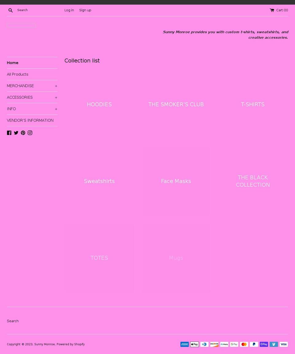 sunnymonroellc.com shopify website screenshot