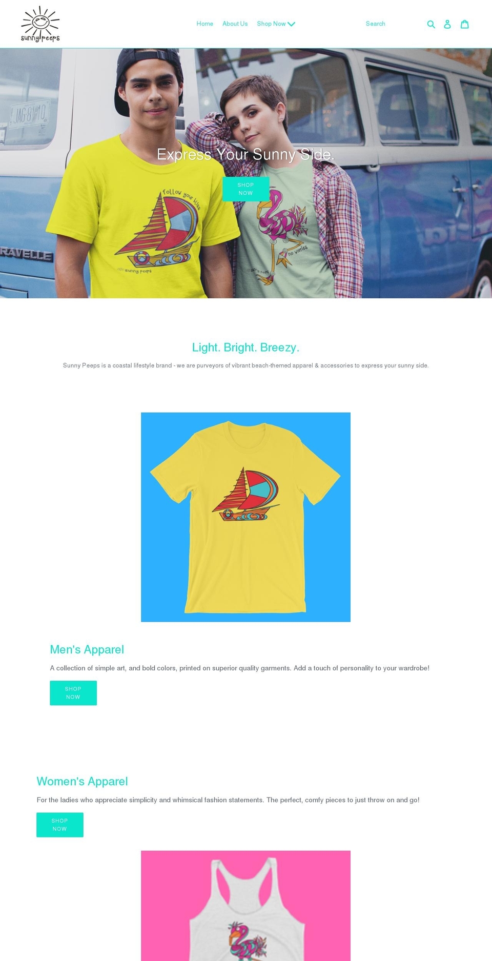 sunnypeeps.com shopify website screenshot