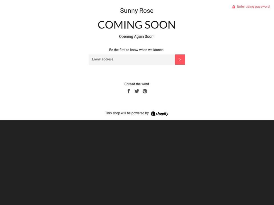 sunnyroseco.com — Shopify storefront screenshot