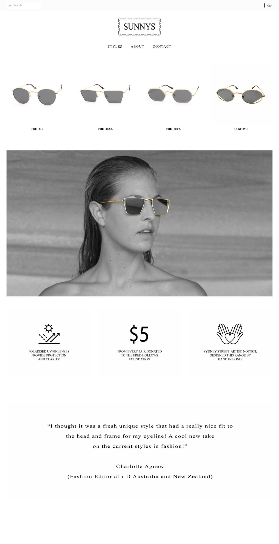 sunnyseyewear.com — Shopify storefront screenshot
