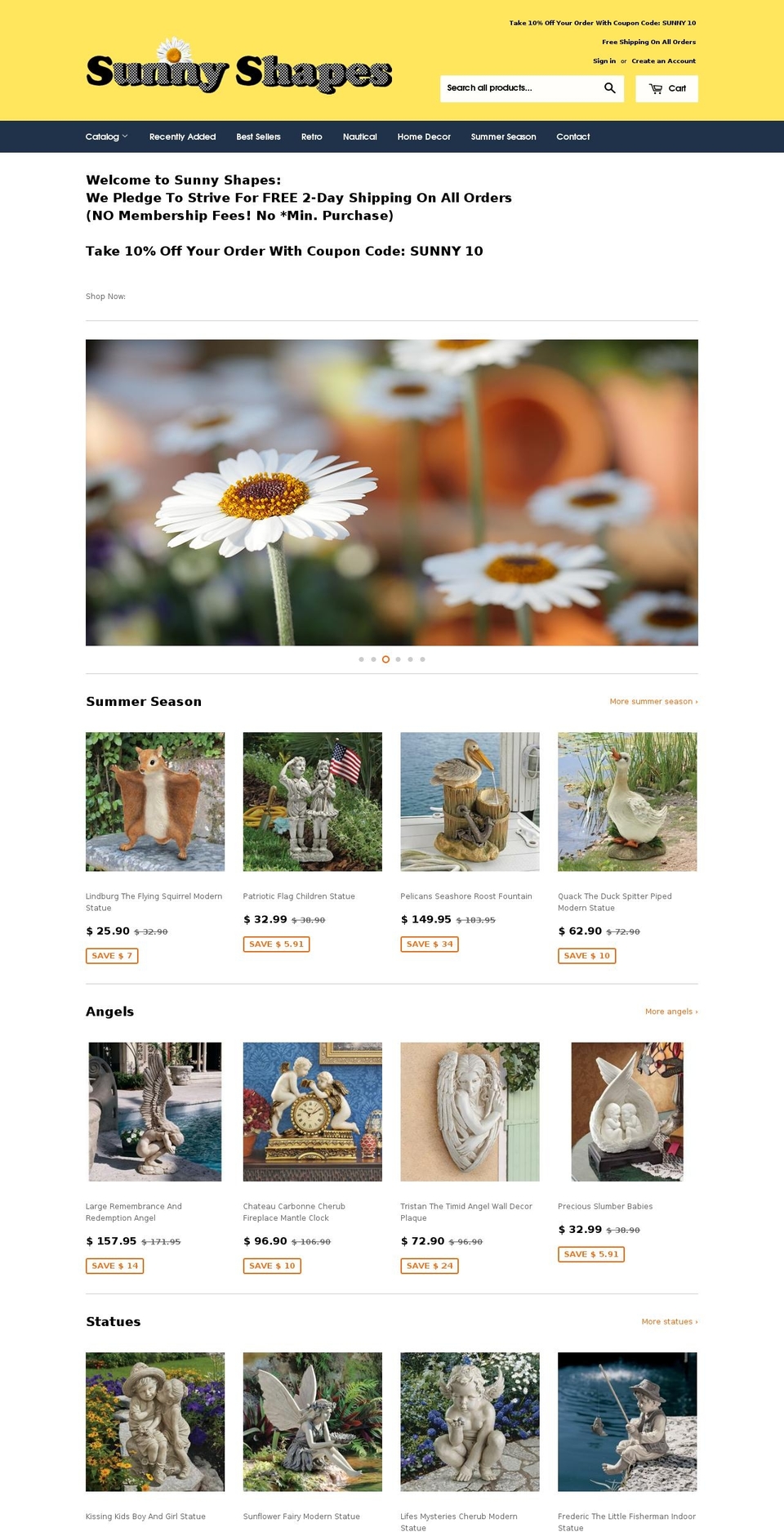 sunnyshapes.com — Shopify storefront screenshot
