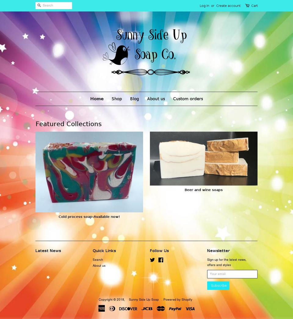 sunnysideupsoap.com shopify website screenshot