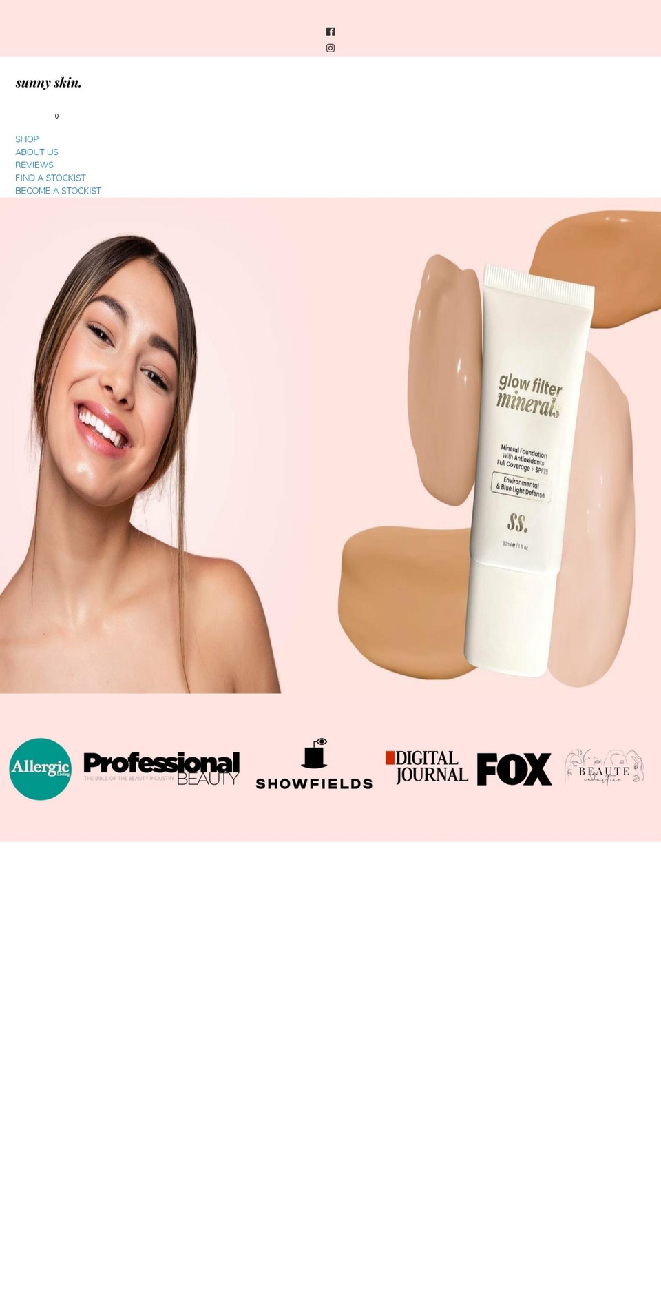 sunnyskin.com shopify website screenshot