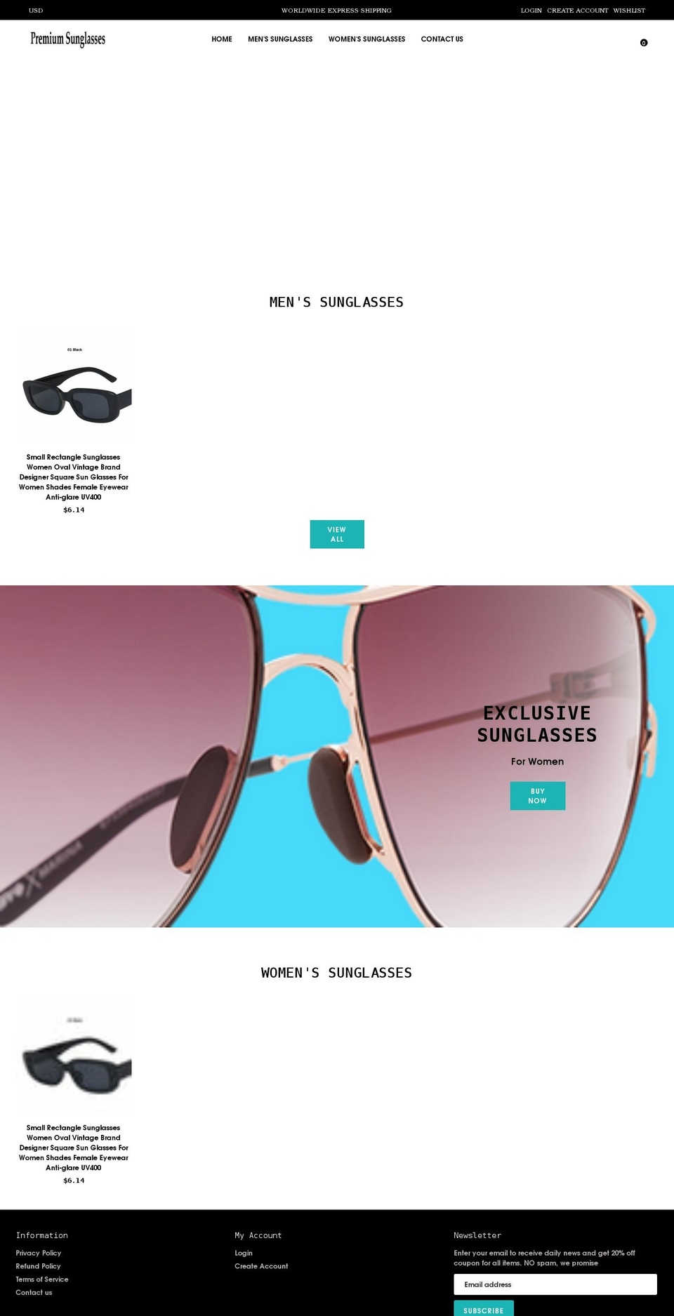Sunglasses Shopify theme site example sunnyspeople.com