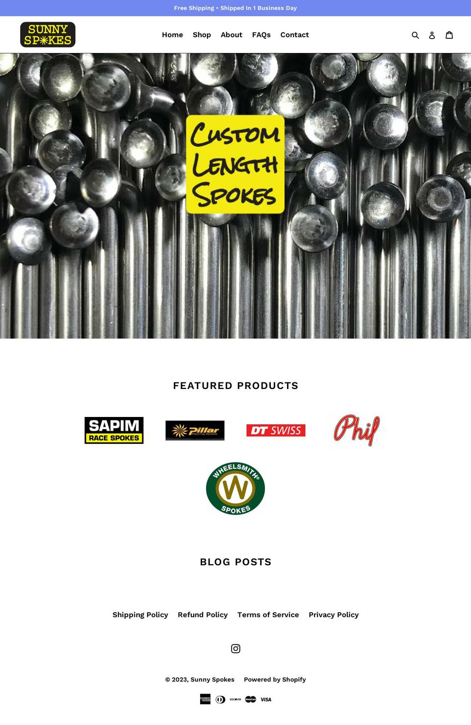 sunnyspokes.com — Shopify storefront screenshot