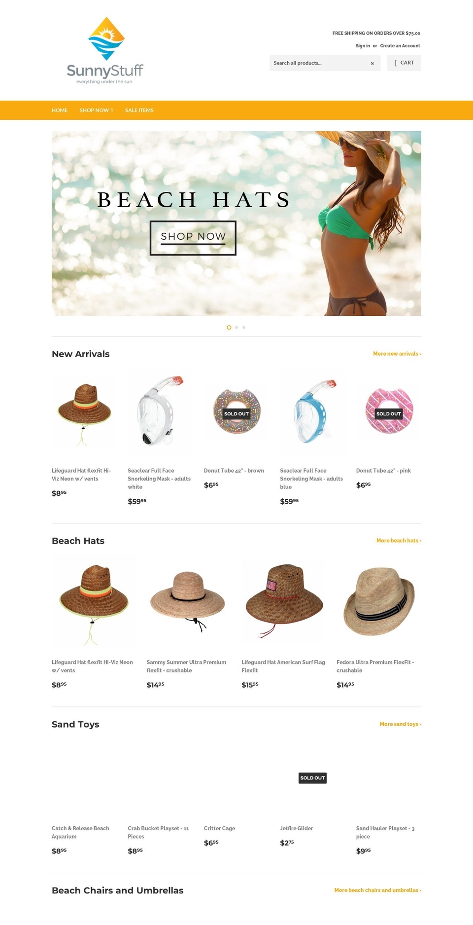 sunnystuff.com shopify website screenshot