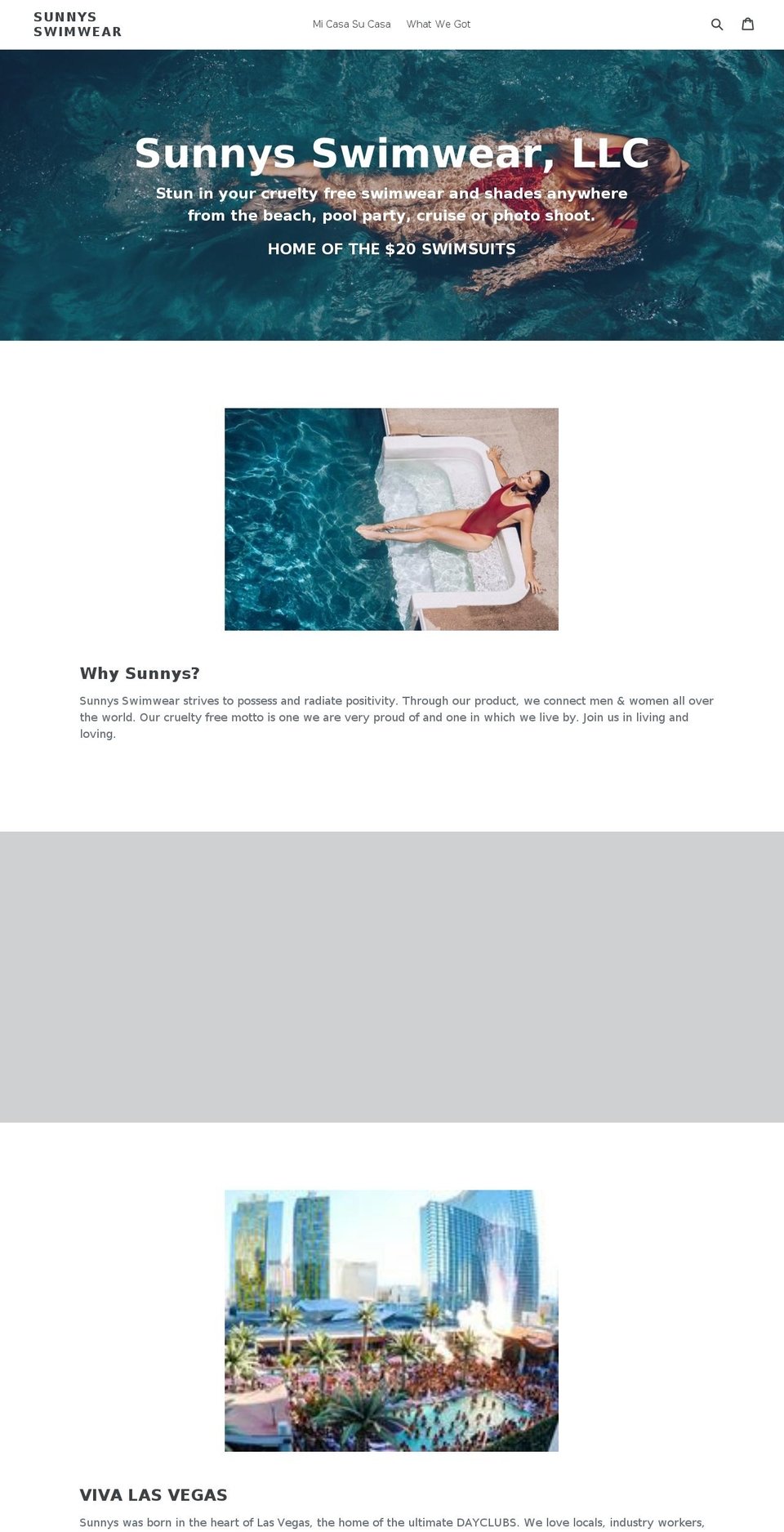 sunnysvegas.com shopify website screenshot