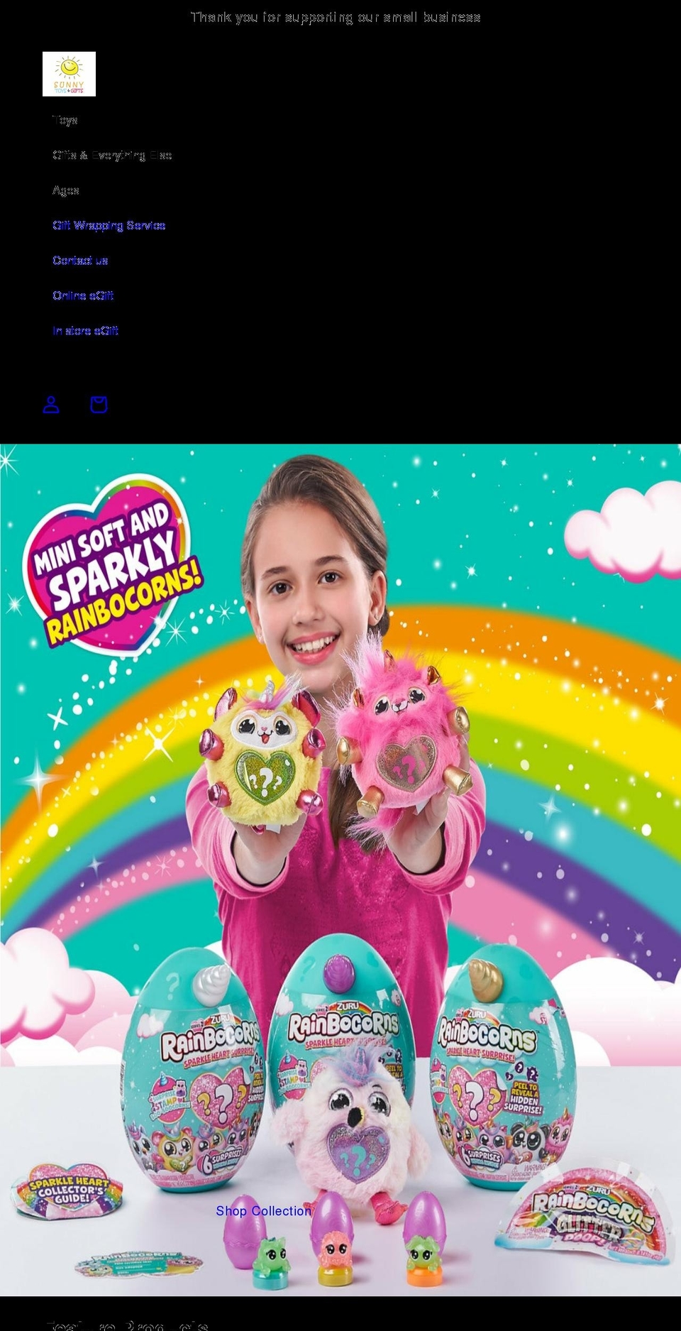 sunnytoysngifts.com shopify website screenshot