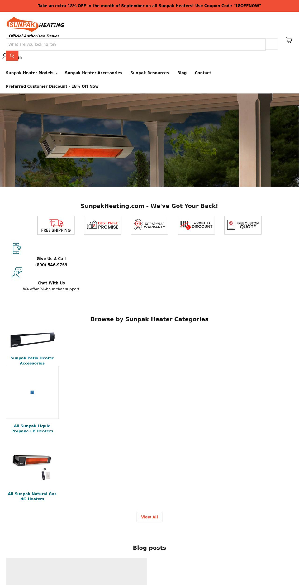 sunpakheating.com shopify website screenshot