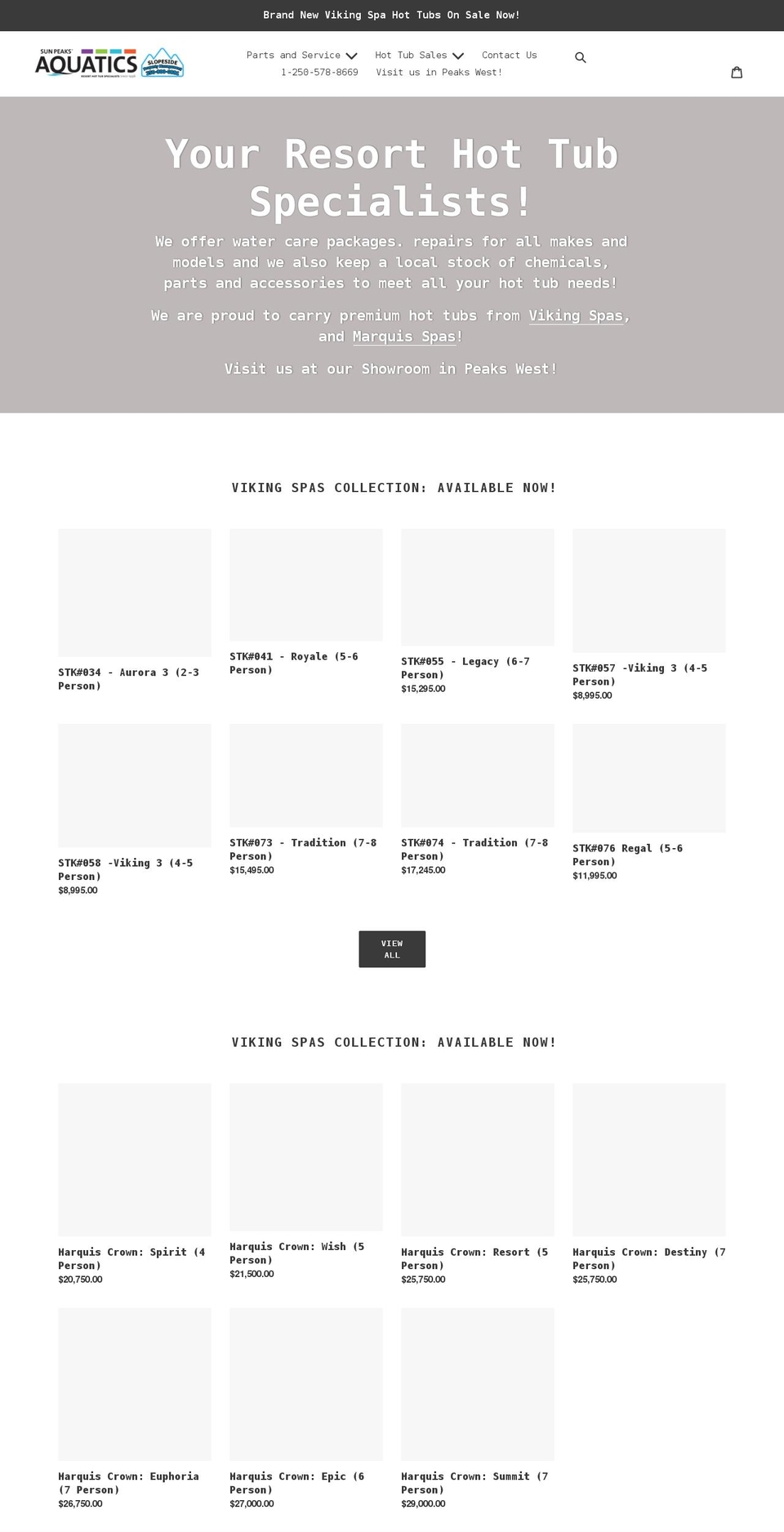 sunpeaksaquatics.com shopify website screenshot