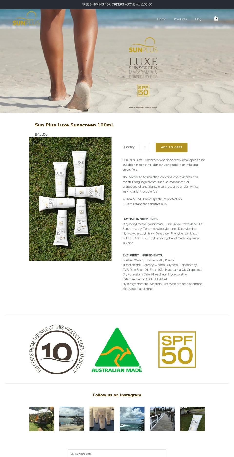 sunplussunscreen.com — Shopify storefront screenshot