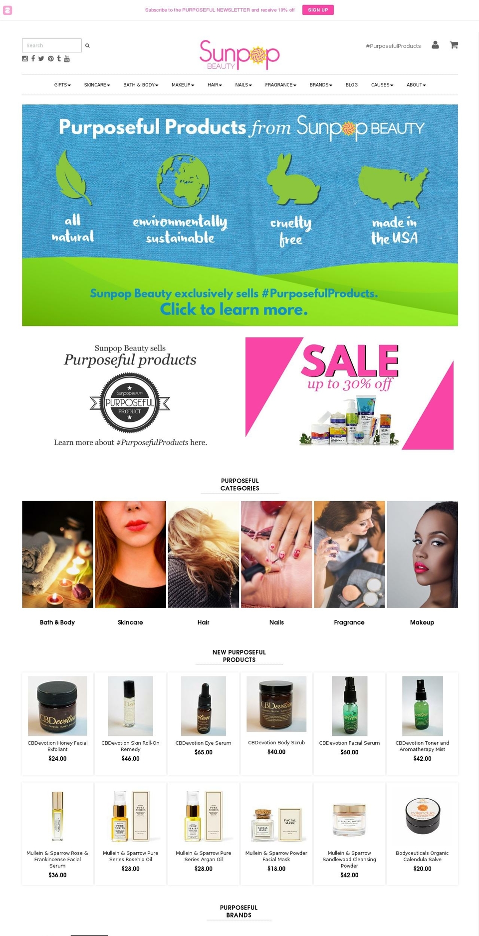 sunpopbeauty.com shopify website screenshot
