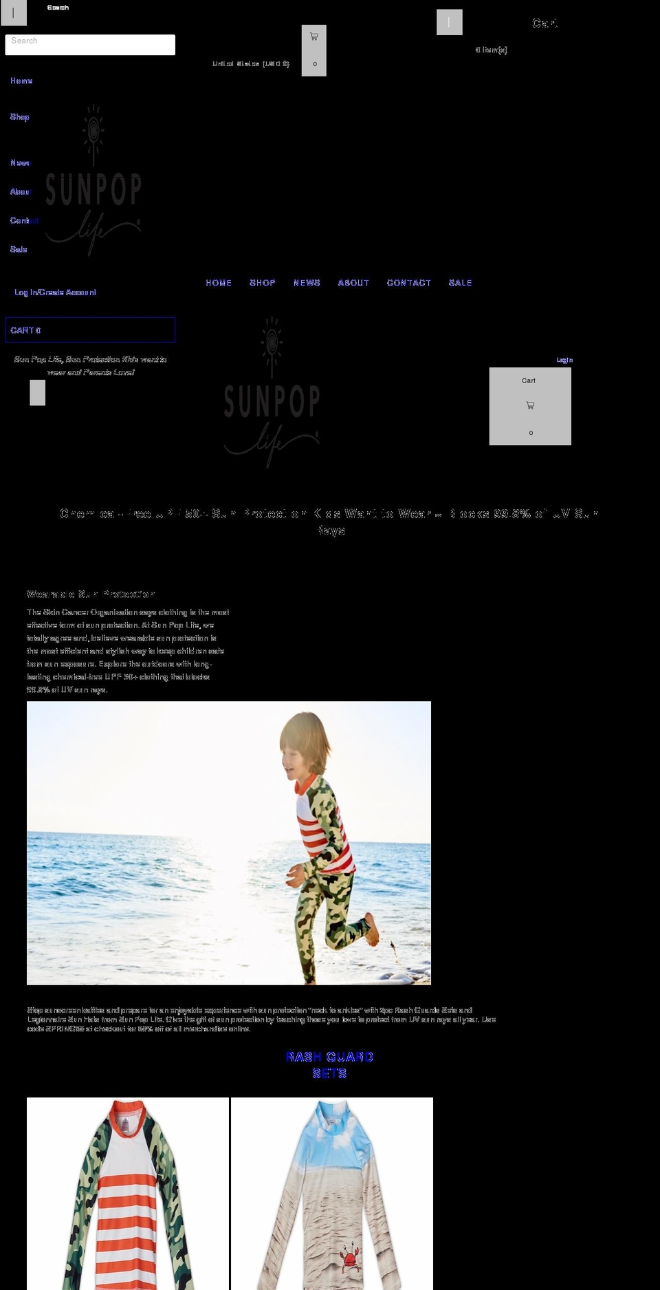 sunpoplife.com shopify website screenshot