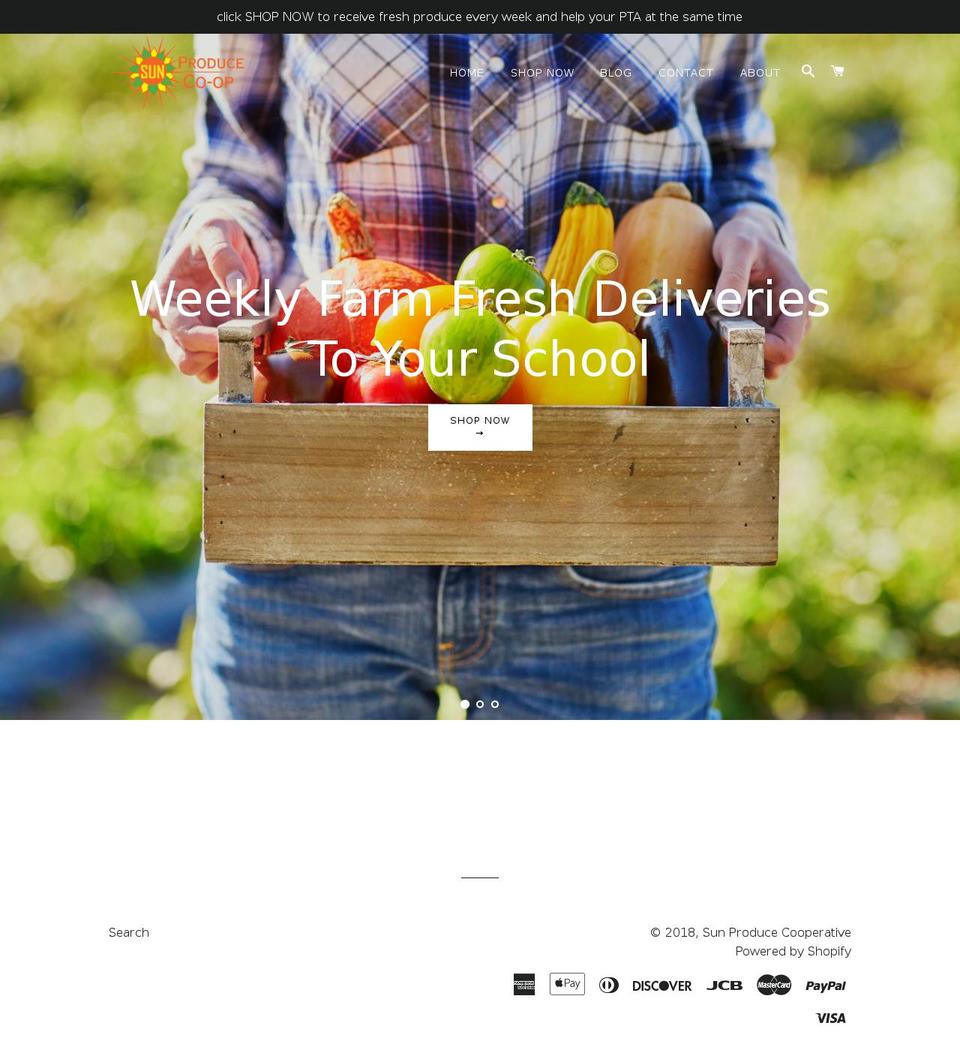 sunproducecoop.com — Shopify storefront screenshot