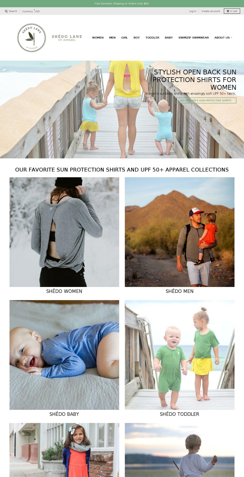 sunprotectionwomensclothing.com shopify website screenshot