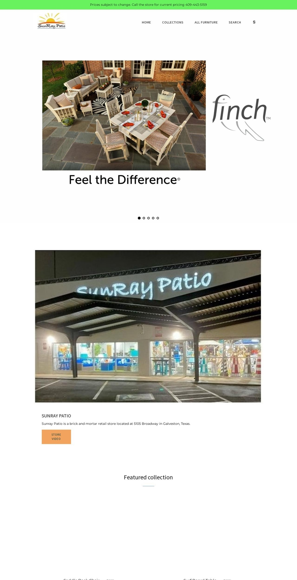 sunraypatio.com — Shopify storefront screenshot