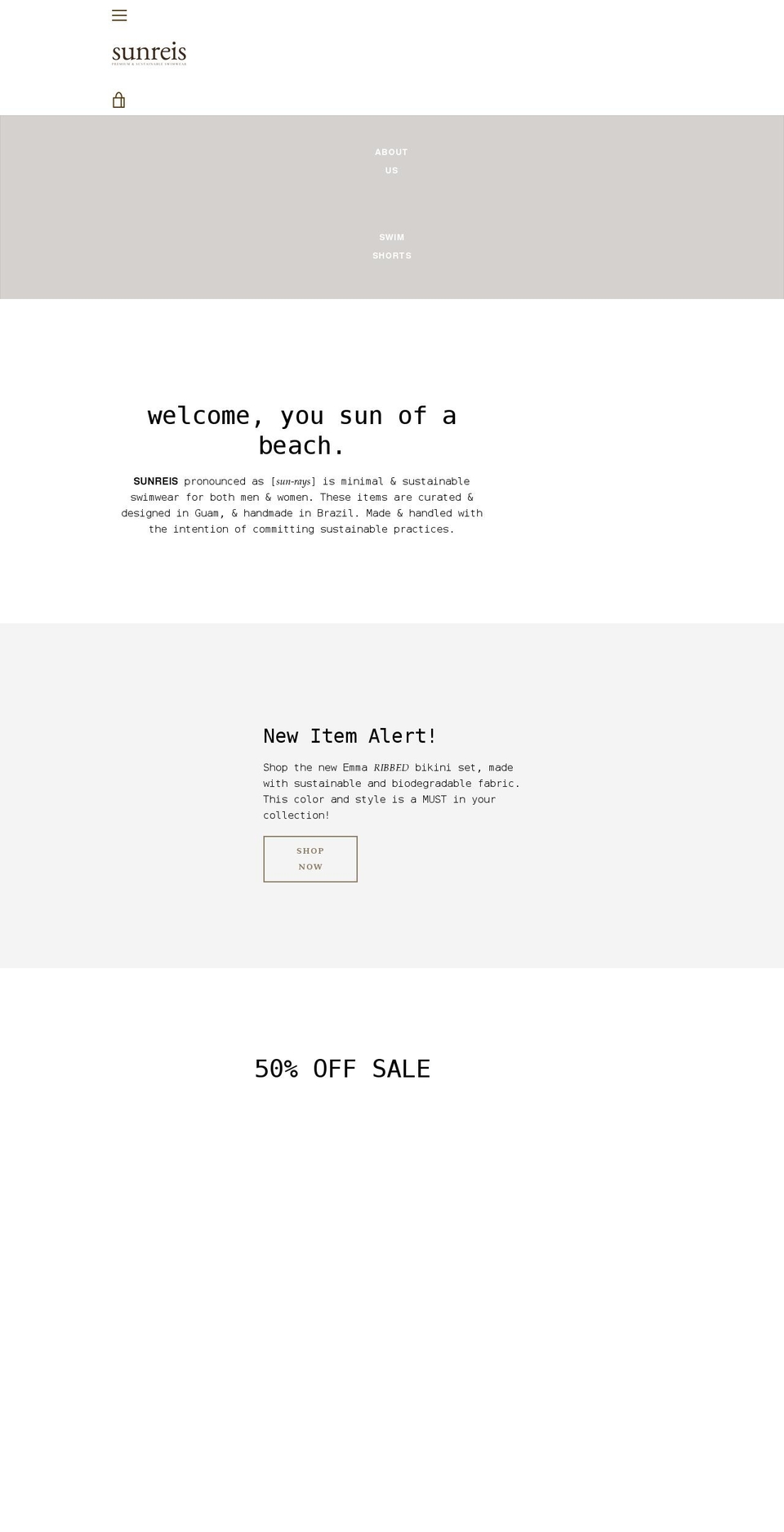 sunreis.shop shopify website screenshot