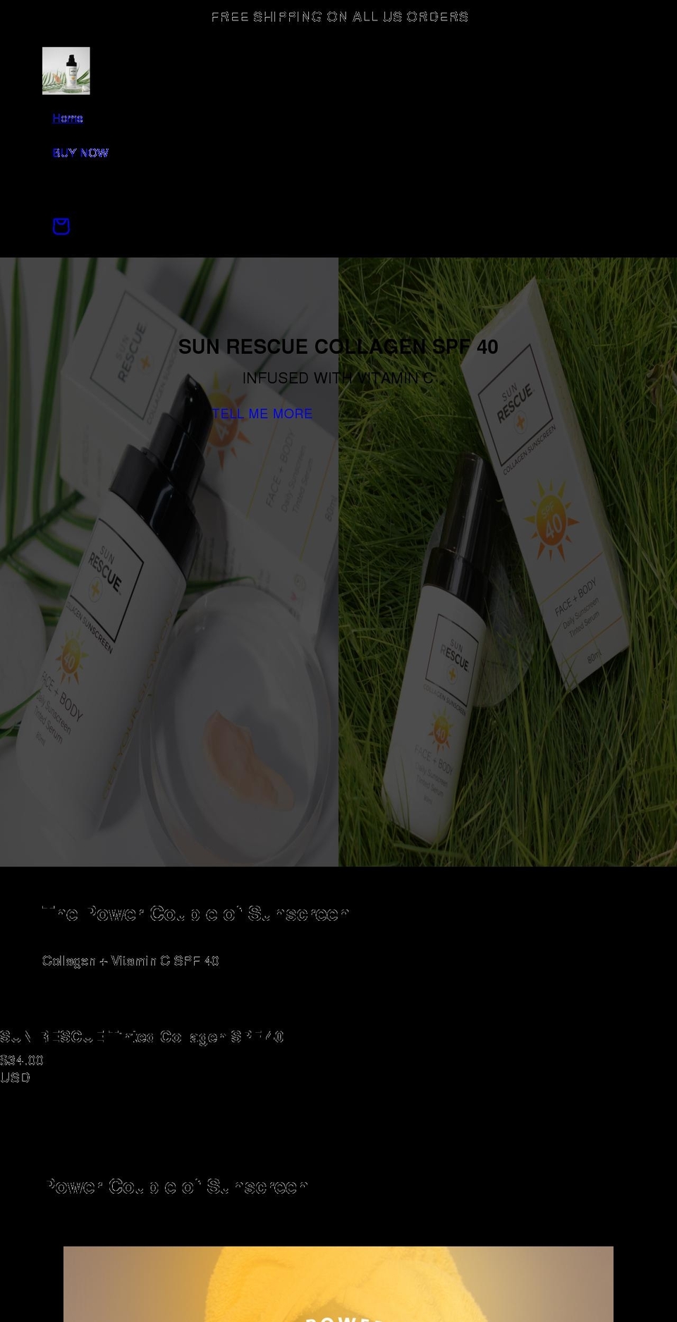 sunrescuespf.com shopify website screenshot