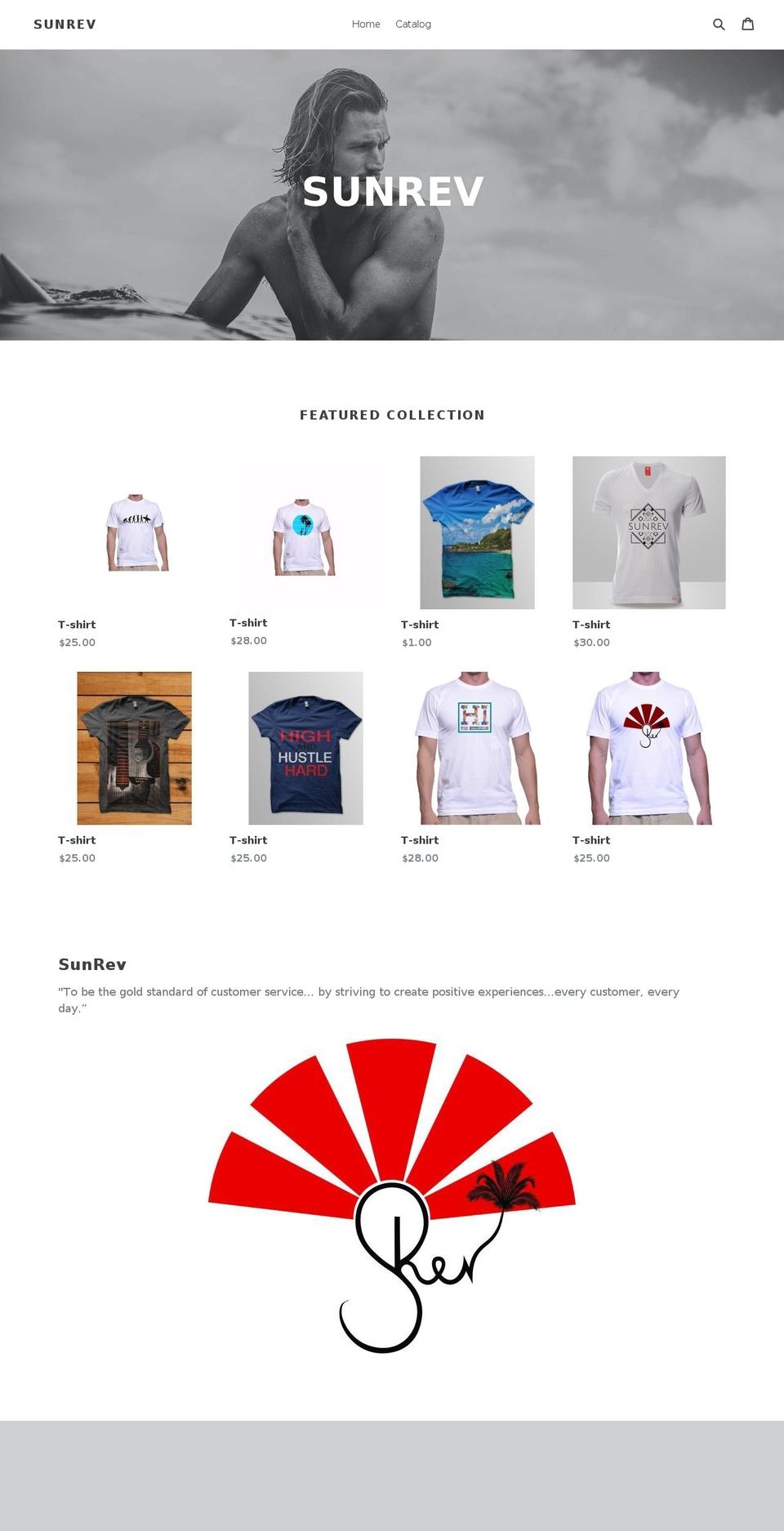 sunrev.com — Shopify storefront screenshot
