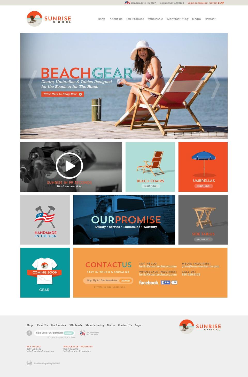 sunrisechairco.com shopify website screenshot