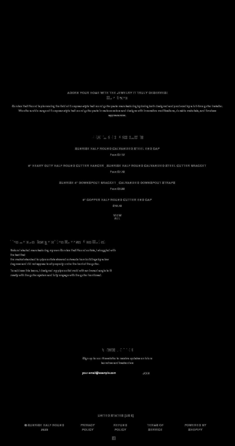 sunrisehalfround.com shopify website screenshot