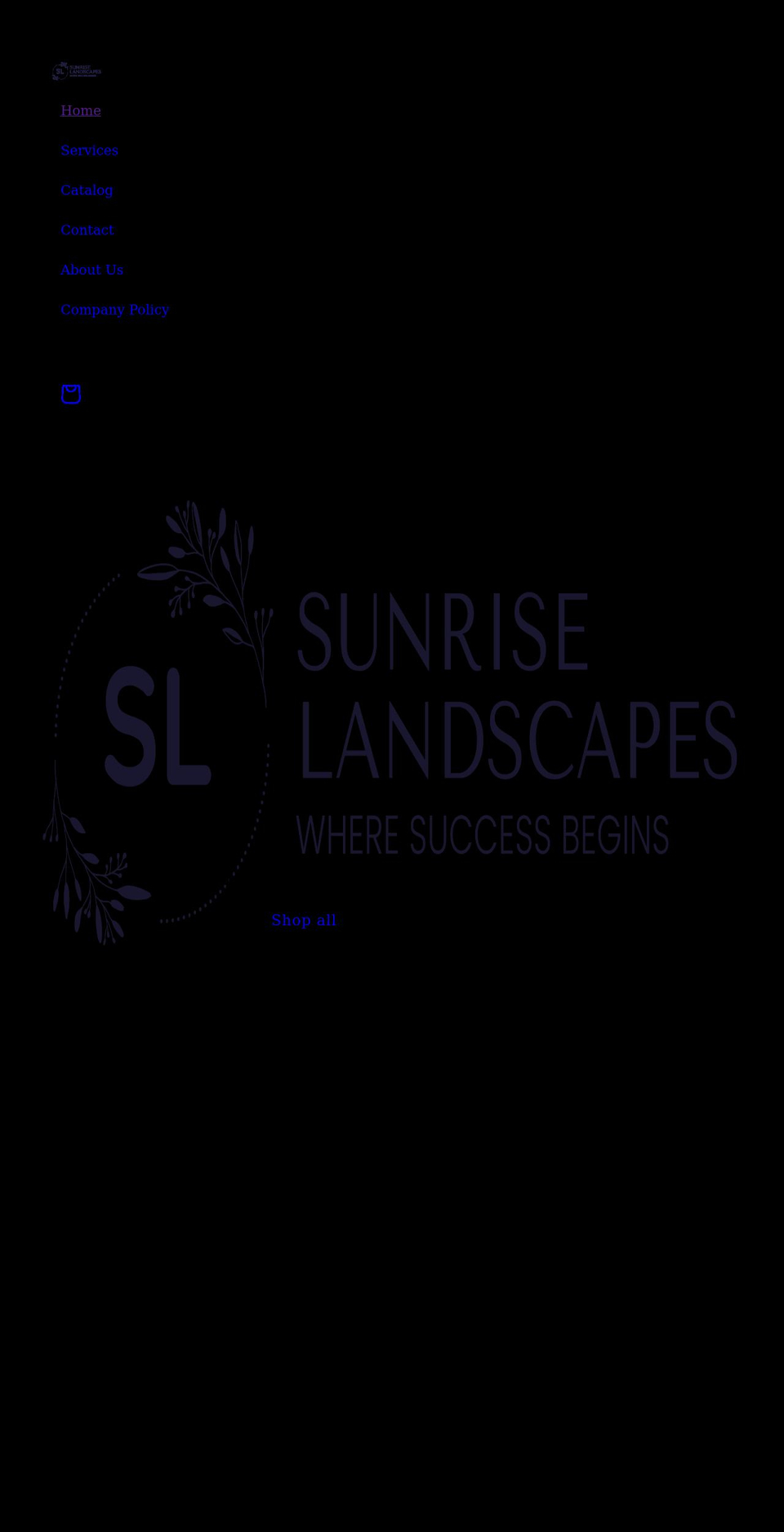 sunriselandscape.net shopify website screenshot