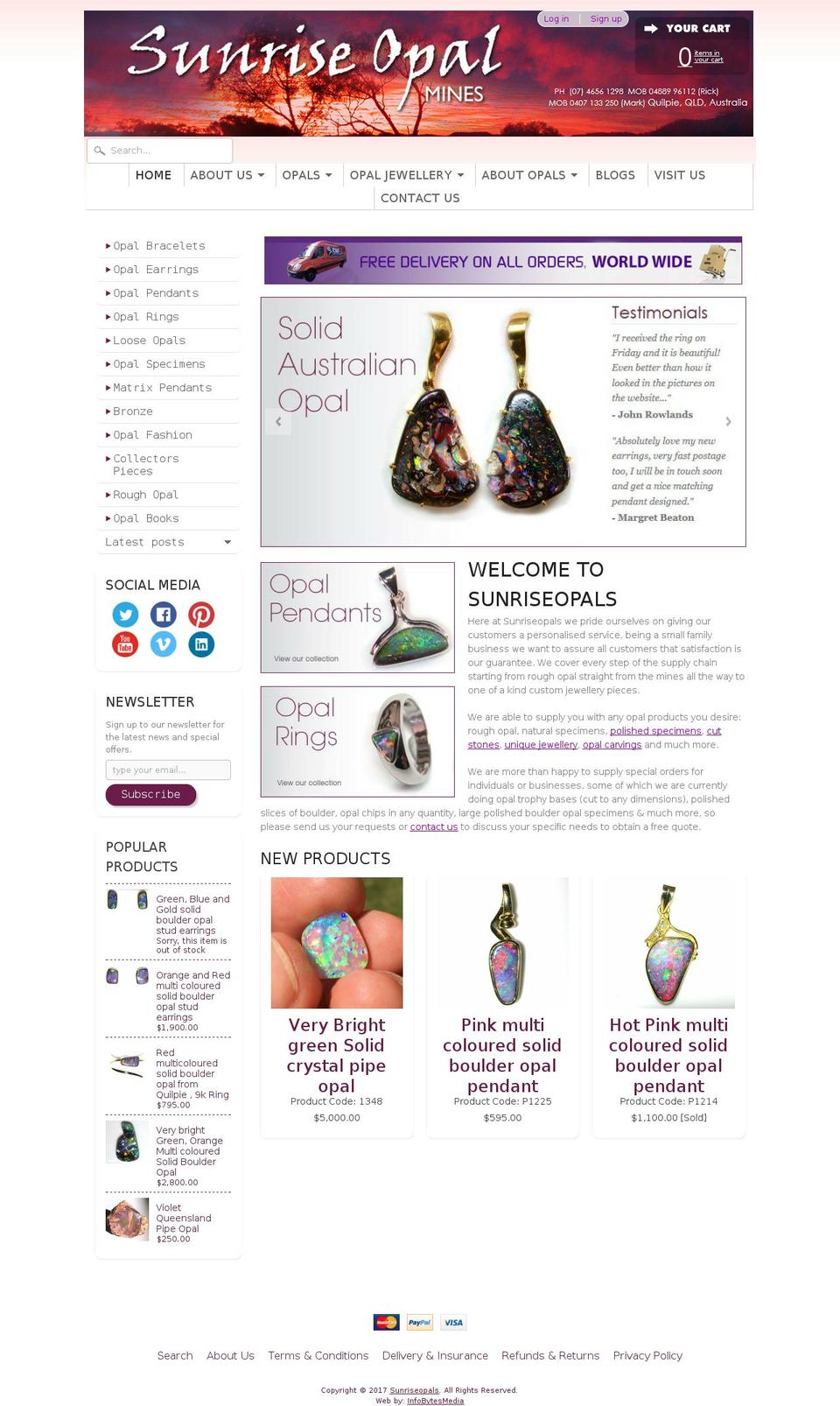 sunriseopals.com shopify website screenshot
