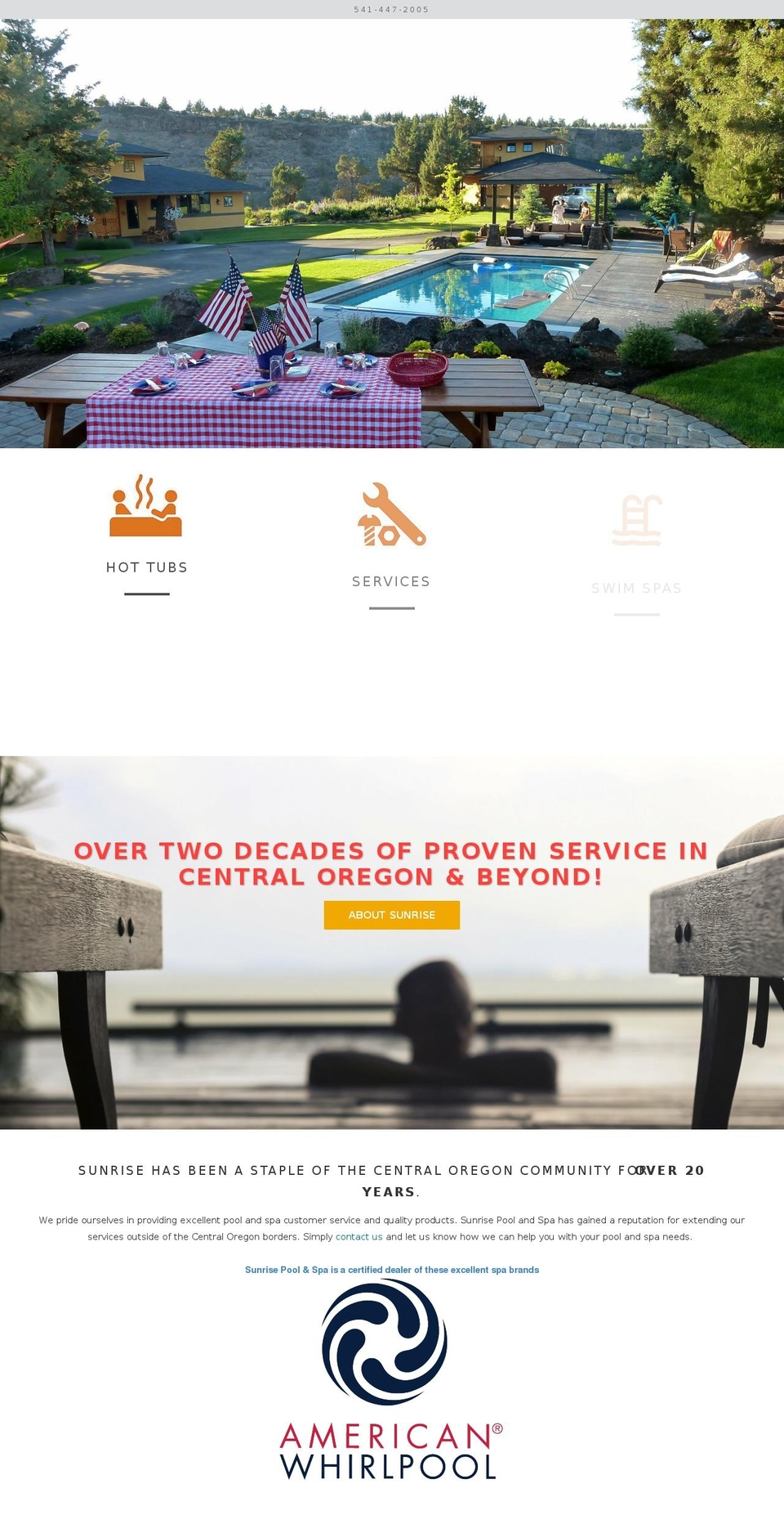 sunrisepoolsandpatio.com — Shopify storefront screenshot
