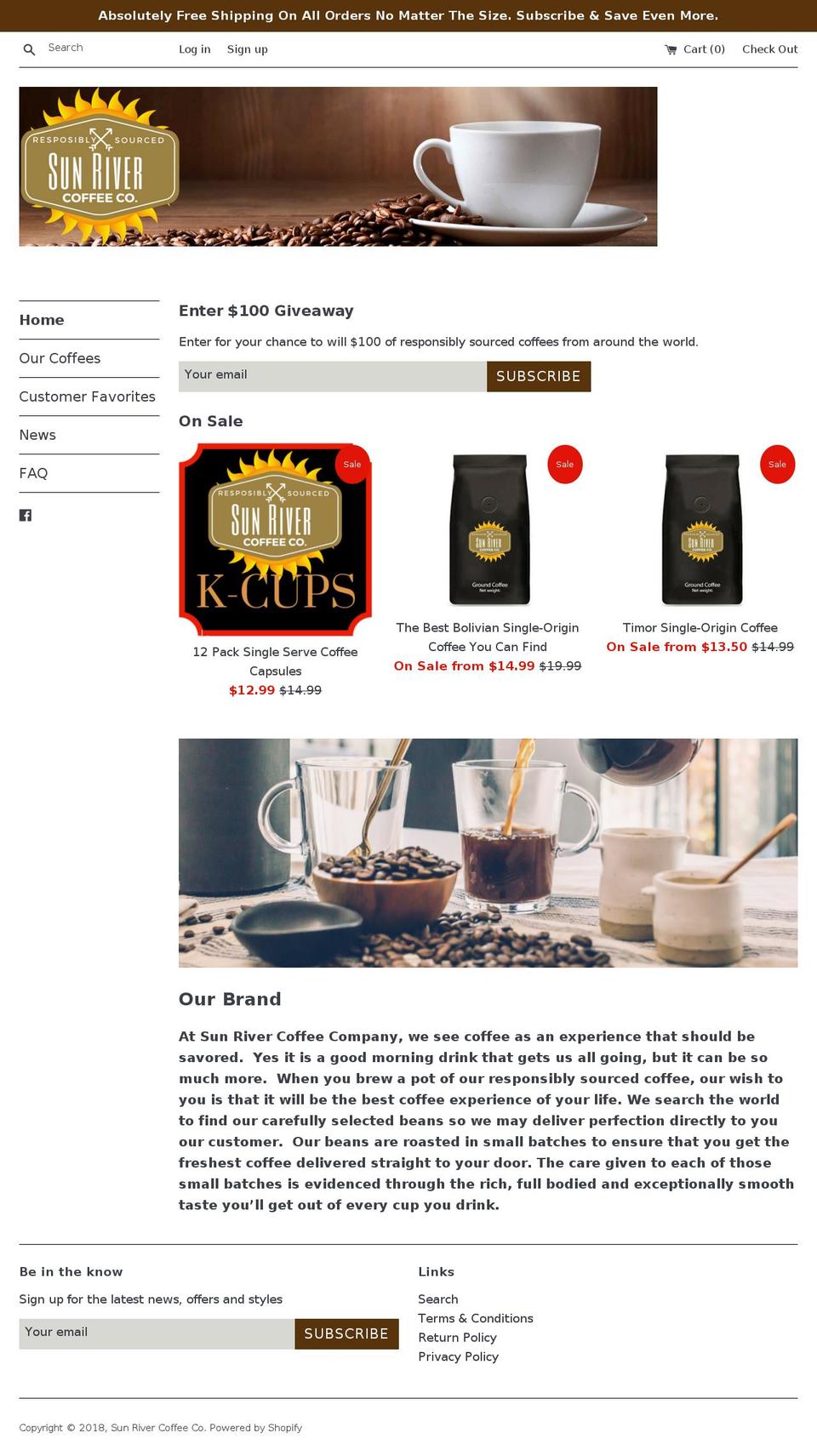 sunrivercoffee.com — Shopify storefront screenshot