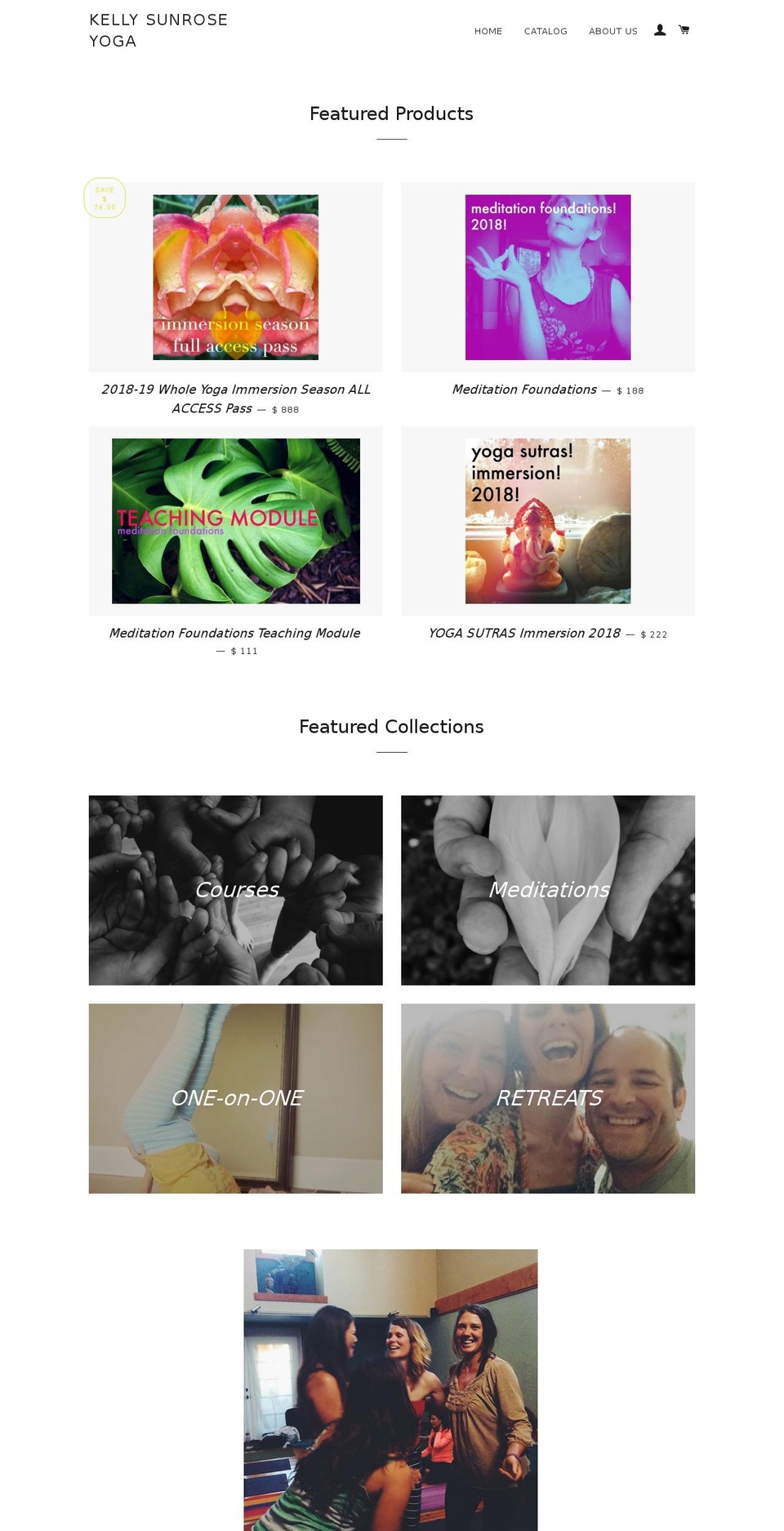sunroseyogashop.com — Shopify storefront screenshot