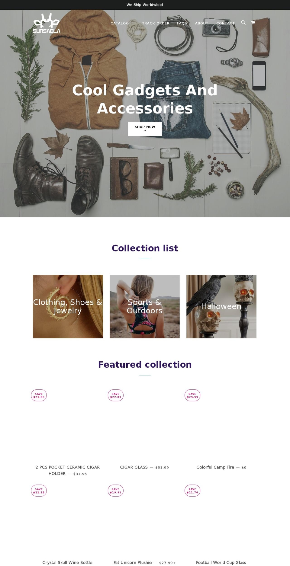 sunsaola.com shopify website screenshot