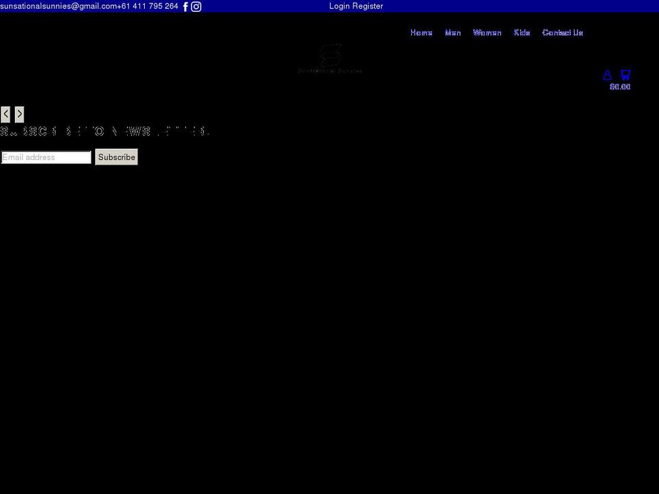 sunsationalsunnies.com shopify website screenshot