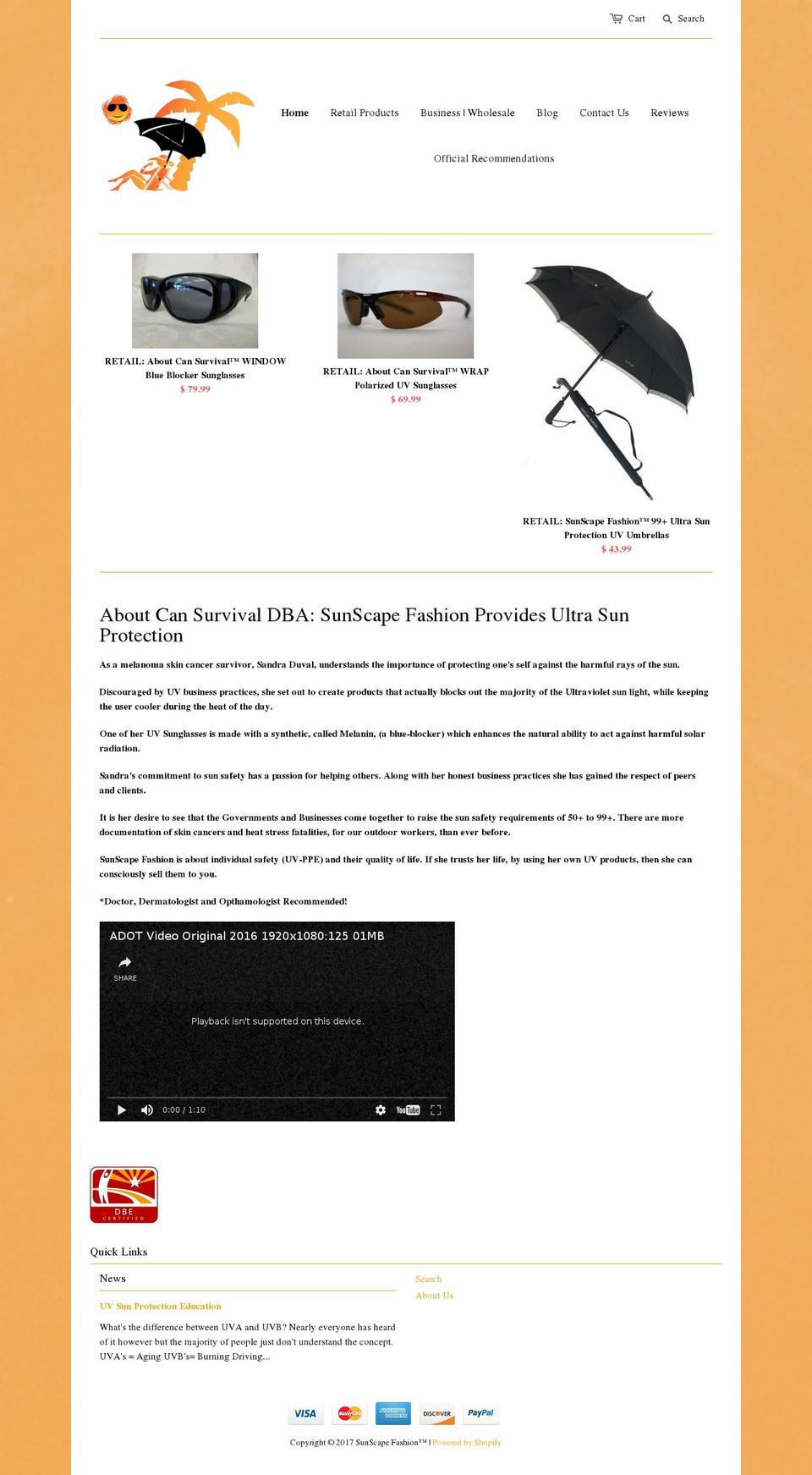 sunscapefashion.net shopify website screenshot