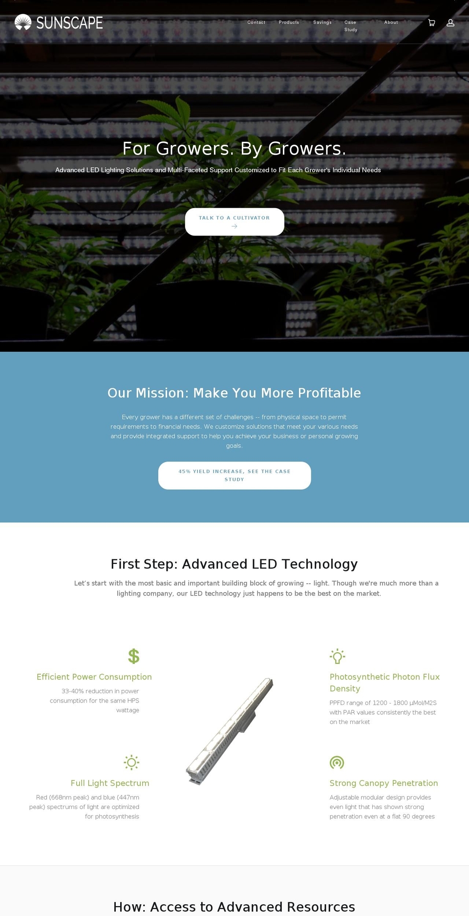sunscapeled.com — Shopify storefront screenshot