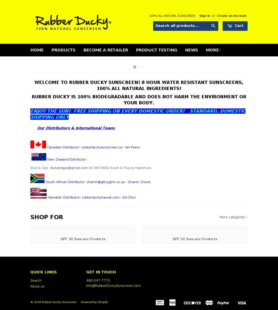 sunscreentests.com — Shopify storefront screenshot
