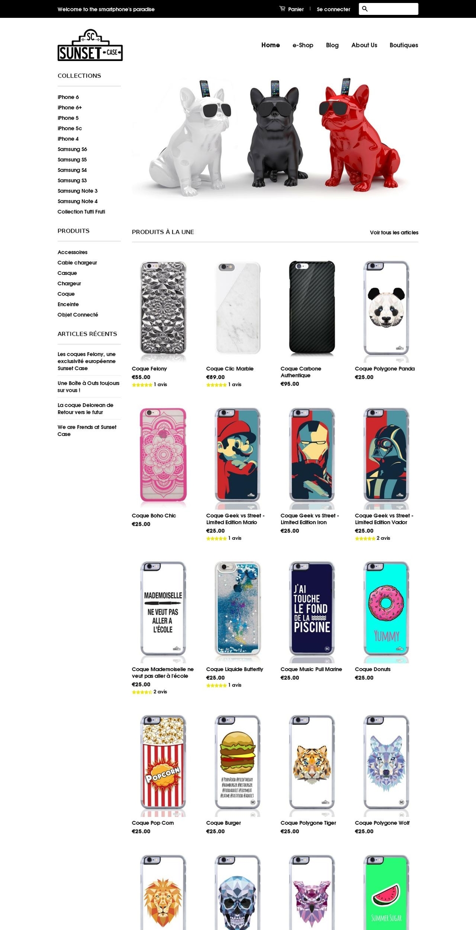 sunsetcase.com shopify website screenshot