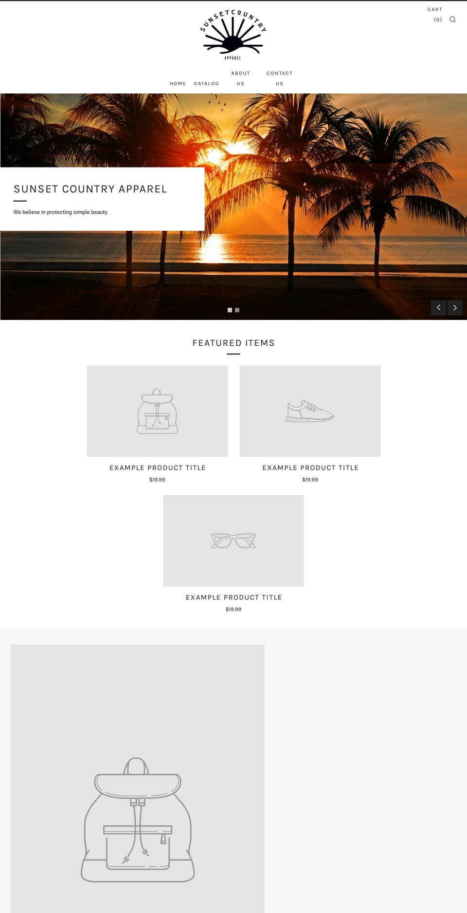 sunsetcountryapparel.com — Shopify storefront screenshot