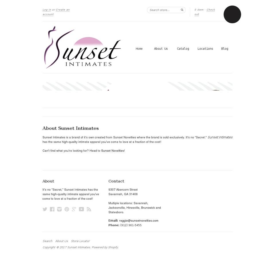 sunsetintimates.com shopify website screenshot