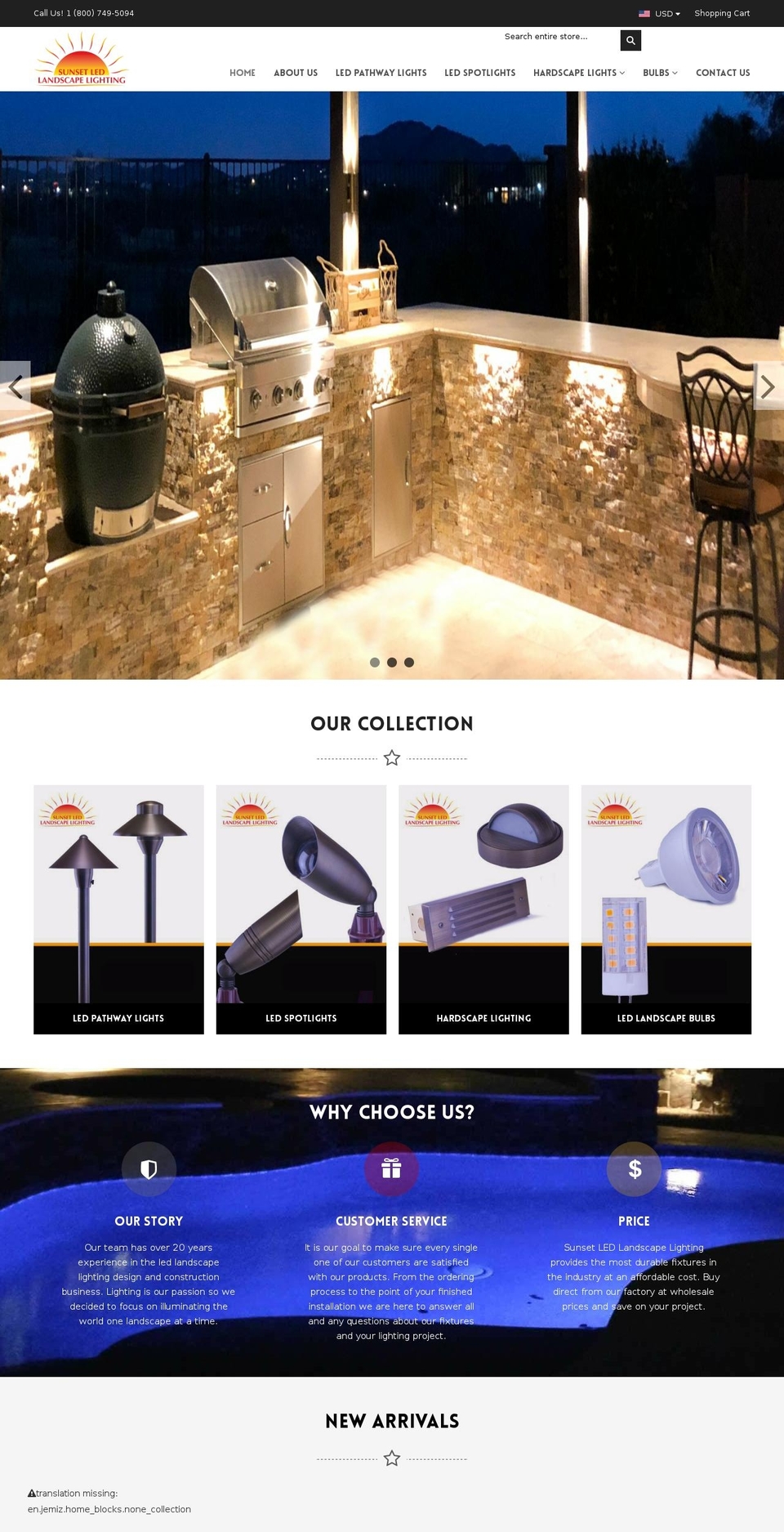 Fashion Shopify theme site example sunsetledlights.com
