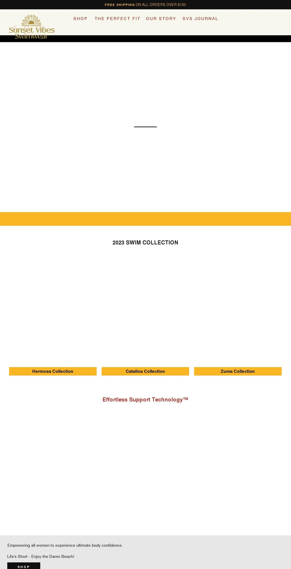 sunsetvibesswimwear.com shopify website screenshot