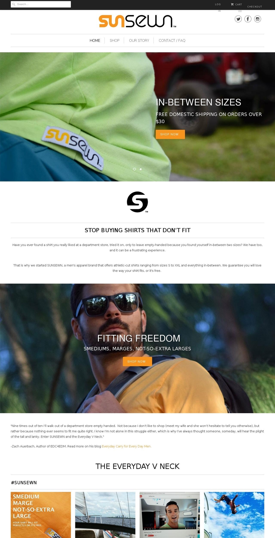 sunsewn.com shopify website screenshot