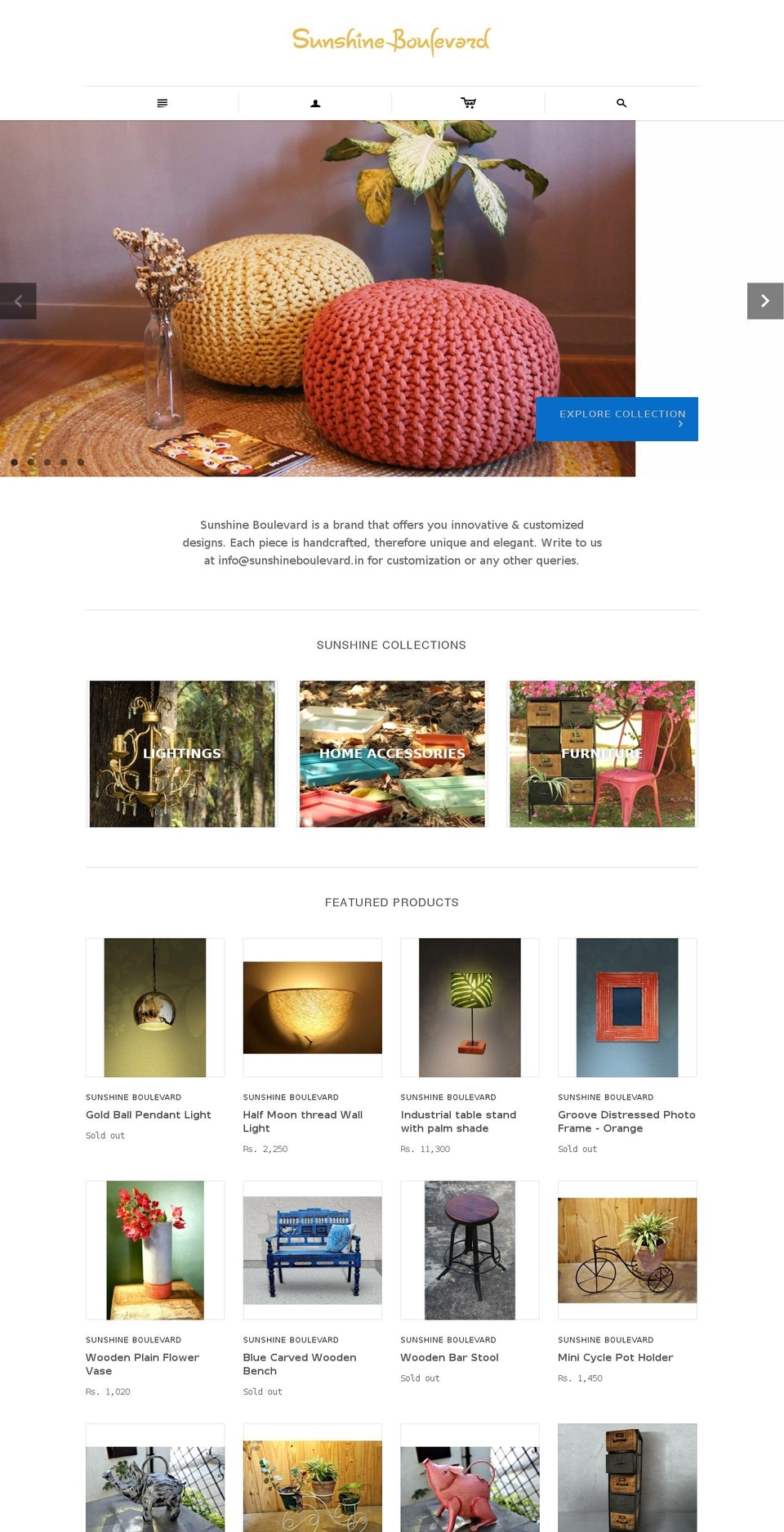 sunshine-boulevard.myshopify.com shopify website screenshot