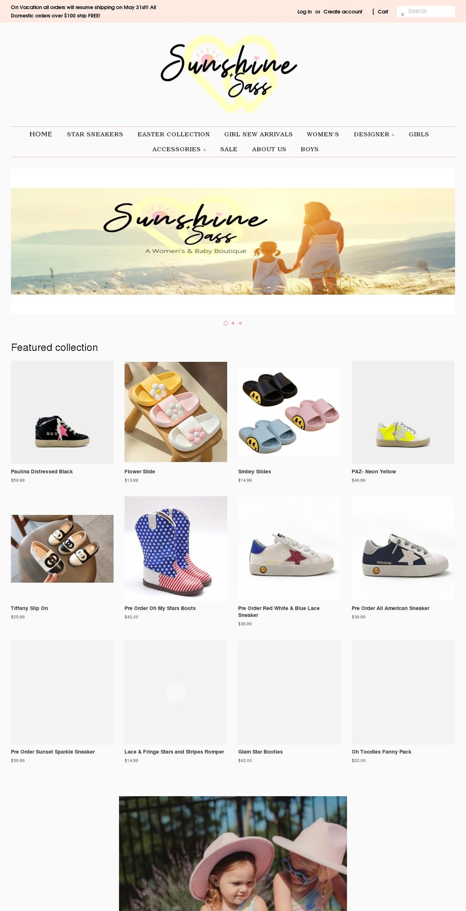 sunshine-sass.com shopify website screenshot