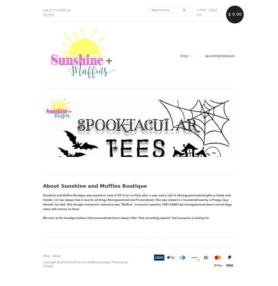 sunshineandmuffinsboutique.com shopify website screenshot