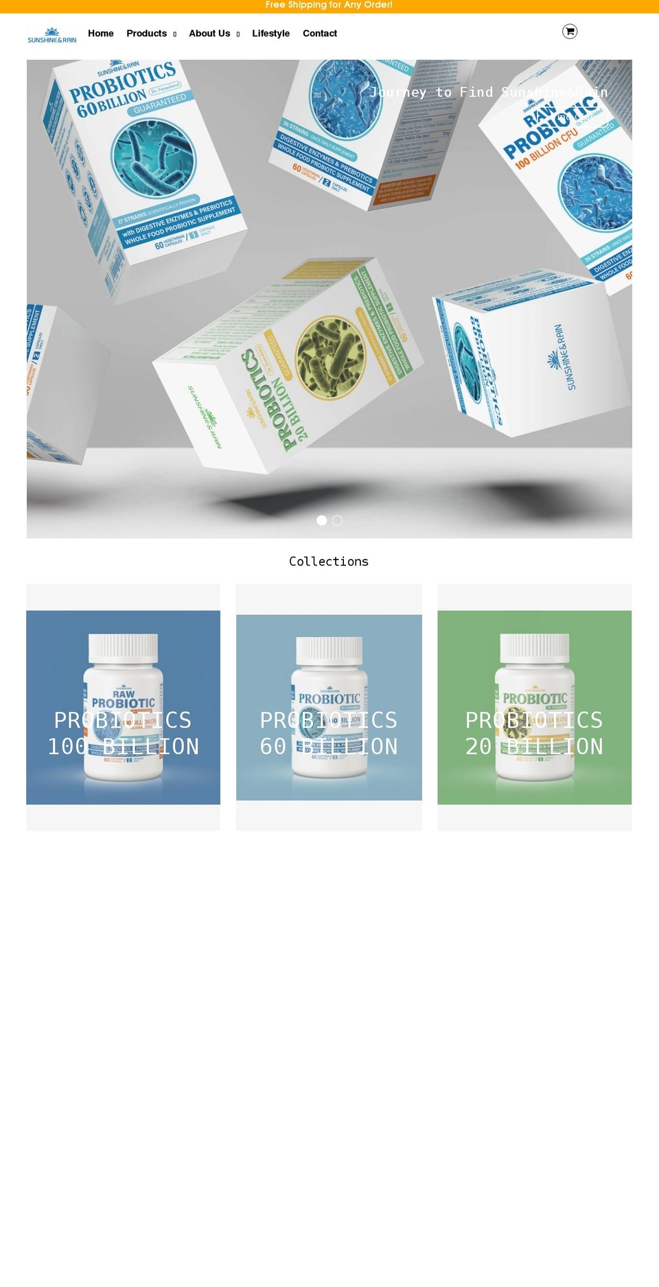 sunshineandrain-biotech.com shopify website screenshot