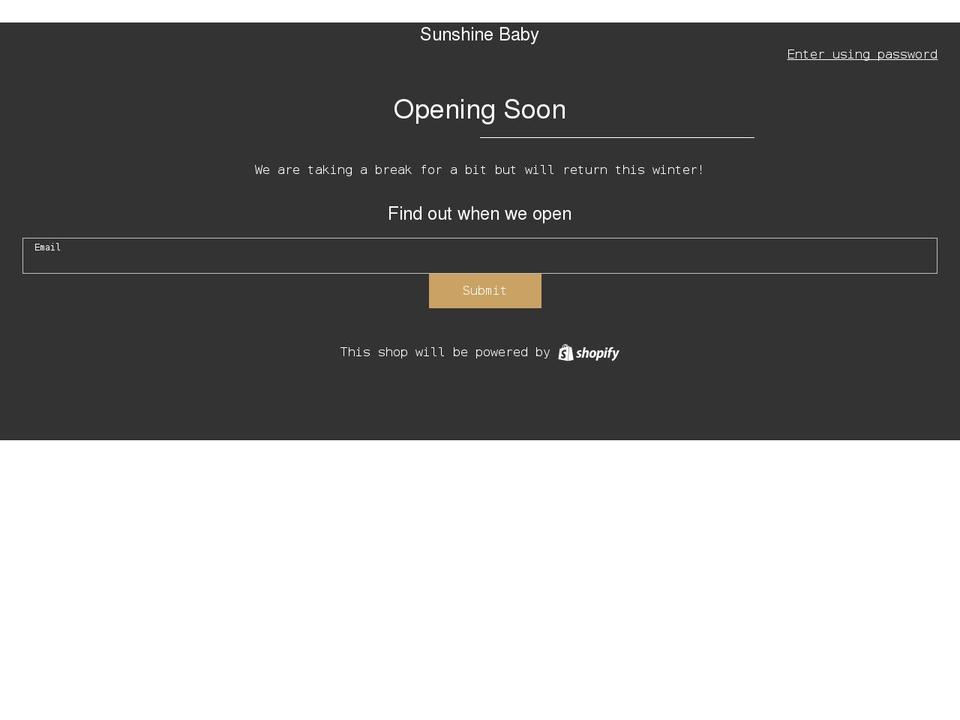 sunshinebaby.co shopify website screenshot