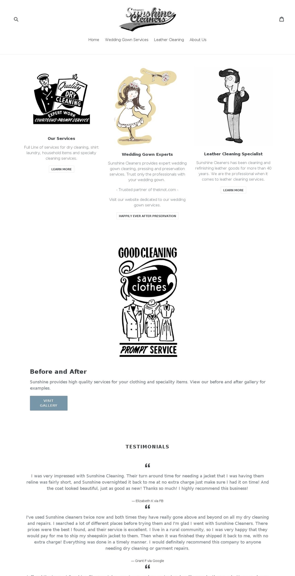 sunshinecleanersinc.com — Shopify storefront screenshot