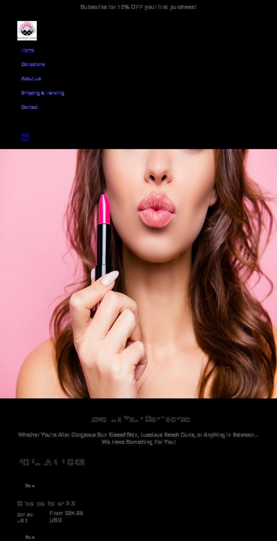 sunshinecoastcosmetics.com shopify website screenshot